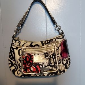 Coach poppy floral graffiti purse